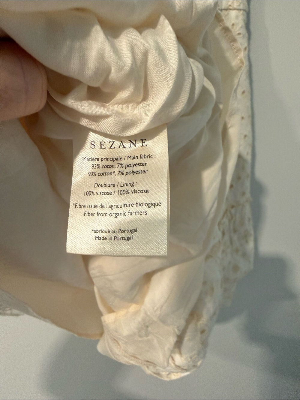 Sezane Cream Eyelet Tiered Mini Skirt NWT - Picture 6 of 10